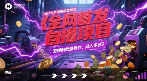 全网首发，2025年最新稳定暴力全自动自撸项目，无限制批量操作，日入多张【揭秘】-屿汉资源站