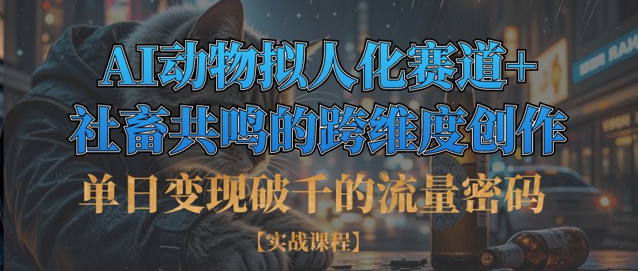 单日变现破千的流量密码,AI动物拟人化赛道+社畜共鸣的跨维度创作-屿汉资源站