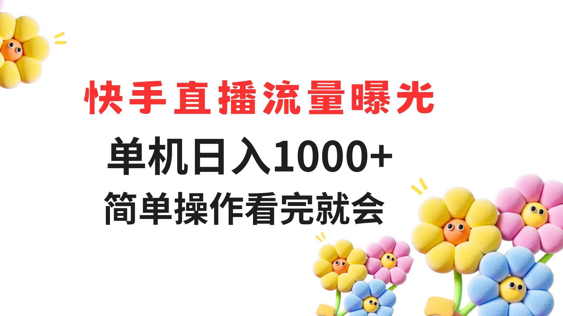 （14931期）快手直播流量曝光 单机日入1000+ 简单操作 看完就会-屿汉资源站