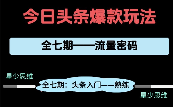 头条系列全七期项目拆解，全是干货，新手从0-1必经过程，99的人会踩的坑-屿汉资源站