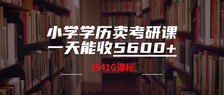 小学学历卖考研课程,一天收5600(附3580G考研合集-屿汉资源站