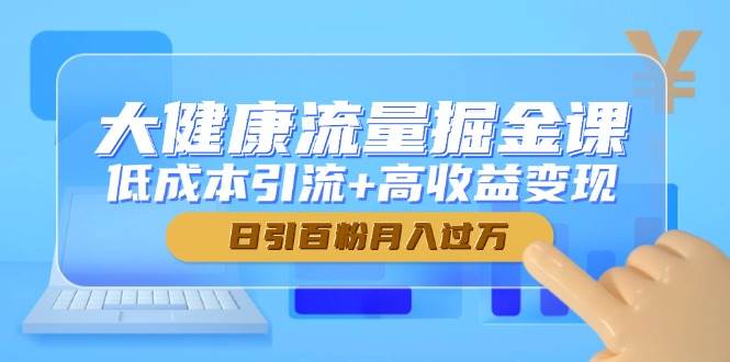 (14811期)大健康流量掘金课,低成本引流+高收益变现,日引百粉月入过万-屿汉资源站