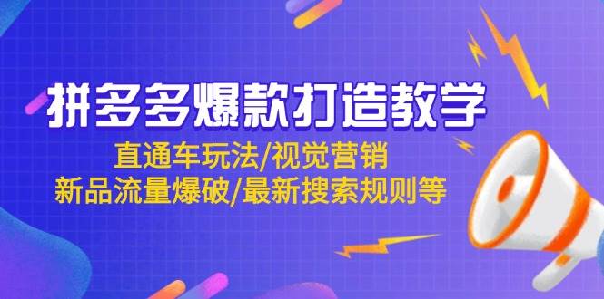 （14681期）拼多多爆款打造教学：直通车玩法/视觉营销/新品流量爆破/最新搜索规则等-屿汉资源站