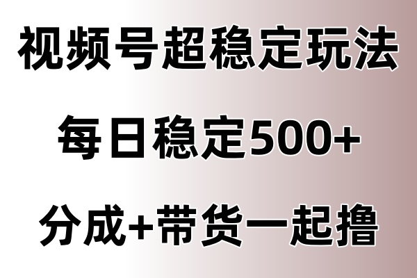视频号超稳定赛道，长久不衰，单日稳定500+-屿汉资源站
