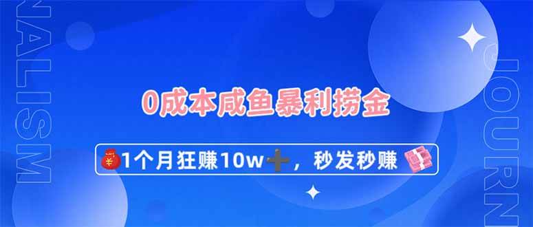 （14257期）0成本闲鱼暴利捞金，1个月狂赚10W+，秒发秒赚新玩法-屿汉资源站