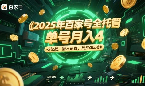 2025年百家号全托管，单号月入4-5位数，懒人福音，纯挂G玩法【揭秘】-屿汉资源站