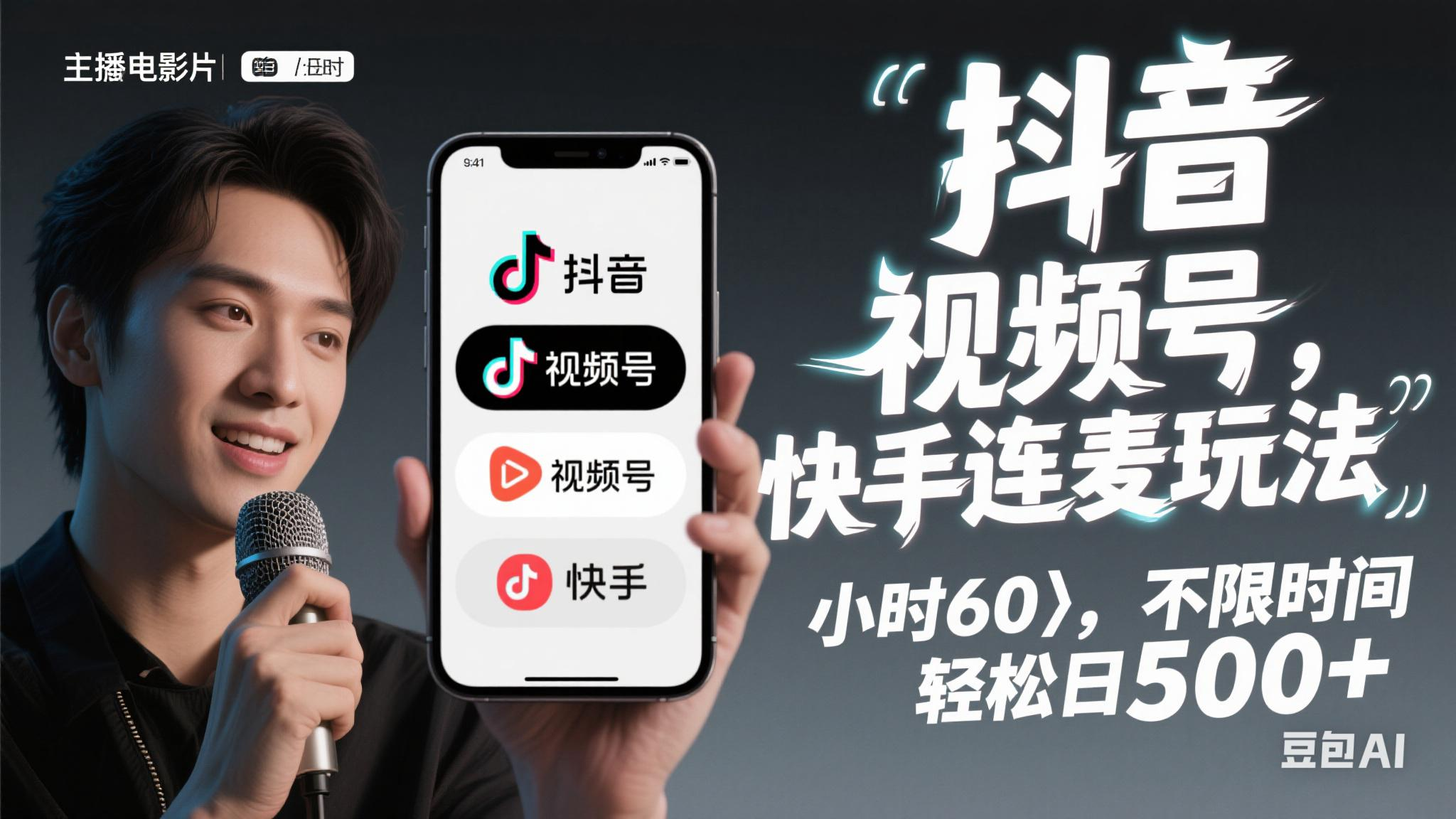 （14899期）抖音，快手，视频号无脑连麦玩法！快速入门，单日稳冲1000+-屿汉资源站