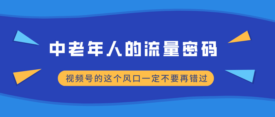 中老年人的流量密码,视频号的这个风口一定不要再错过,小白轻松月入过万-屿汉资源站