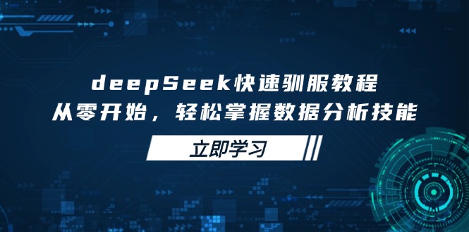 deepSeek快速驯服教程,从零开始,轻松掌握数据分析技能-屿汉资源站