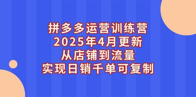 （14469期）拼多多运营训练营2025年4月更新，从店铺到流量，实现日销千单可复制-屿汉资源站