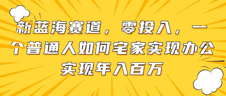 （14700期）新蓝海赛道，零投入，一个普通人如何宅家办公实现年入百万-屿汉资源站
