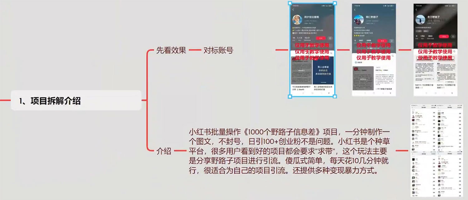 小红书批量操作《 1000 个野路子信息差》玩法，日引 100+ 创业粉，一分钟一个图文-屿汉资源站