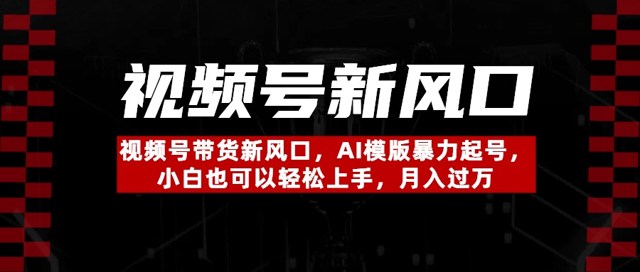 视频号带货新风口，AI模版暴力起号，小白也可以轻松上手，月入过万-屿汉资源站