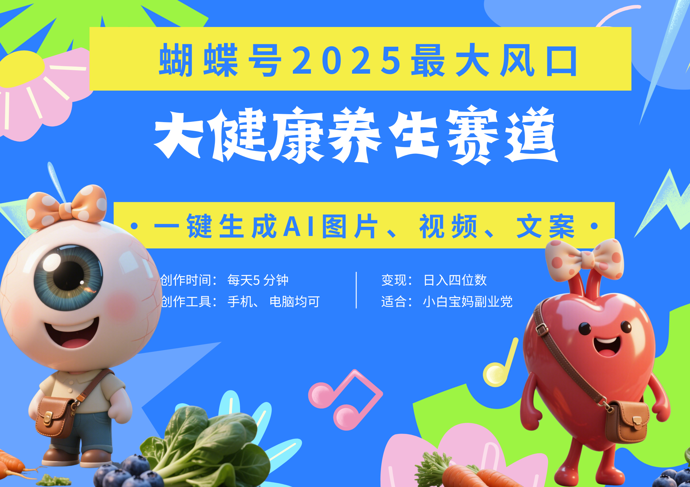 蝴蝶号器官养生赛道+豆包 AI快速产出爆款视频   起号快  带货超级猛 每天仅需五分钟 变现路子广 日入五位数 小白 宝妈 上-屿汉资源站