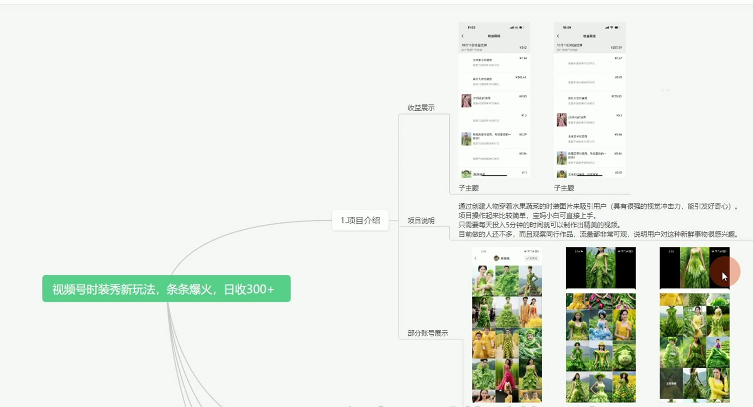 视频号时装秀玩法，条条流量 2W+，保姆级教学，每天 5 分钟收入 300+-屿汉资源站