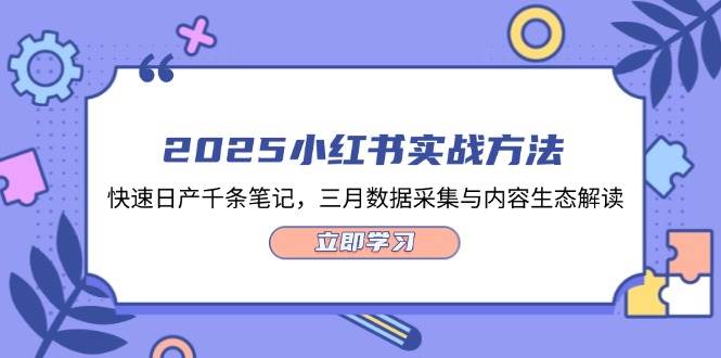 （14347期）2025小红书实战方法，快速日产千条笔记，三月数据采集与内容生态解读-屿汉资源站