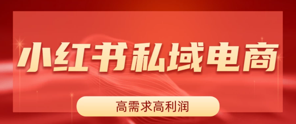 小红书私域电商，做了即可出单，一天利润1000＋-屿汉资源站