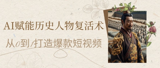 AI赋能历史人物复活术：从0到1打造爆款短视频，7天涨粉10W，小白也能月入过1W-屿汉资源站