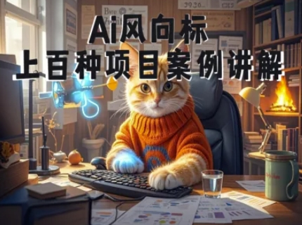 Ai风向标-附100种项目案例玩法-0基础小白到大神ai视频商业应用教学-屿汉资源站