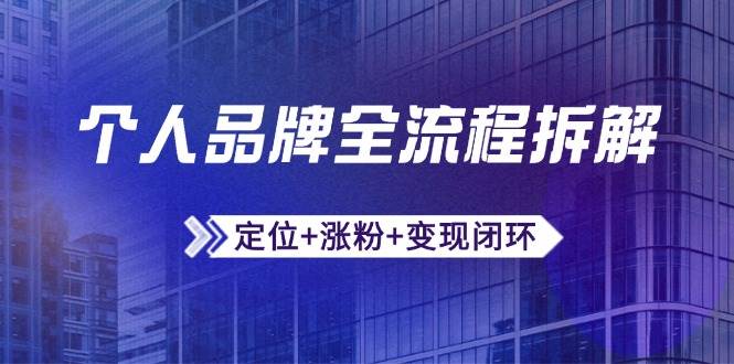 （14799期）个人品牌全流程拆解：定位+涨粉+变现闭环，微信生态运营与资源整合-屿汉资源站